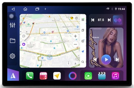 Магнитола для Ford Transit 6, C-Max, Kuga 1, Fusion и пр. (рамка 9) - FarCar BX877 монитор 13" 2K QLED на Android 13, TS10, 6+128, CarPlay, 4G SIM-слот