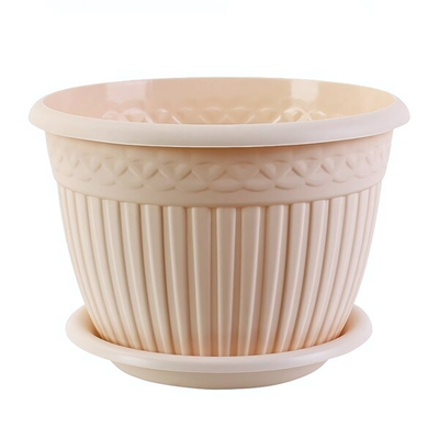 Кашпо "Византия" (3л.) с блюдцем Цв. Пудровый