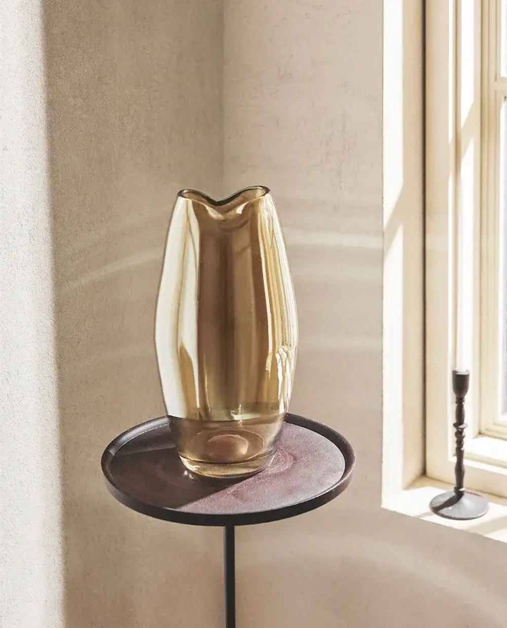 ZARA HOME ВЫСОКАЯ ВАЗА ИЗ ЛЮСТРОВОГО СТЕКЛА