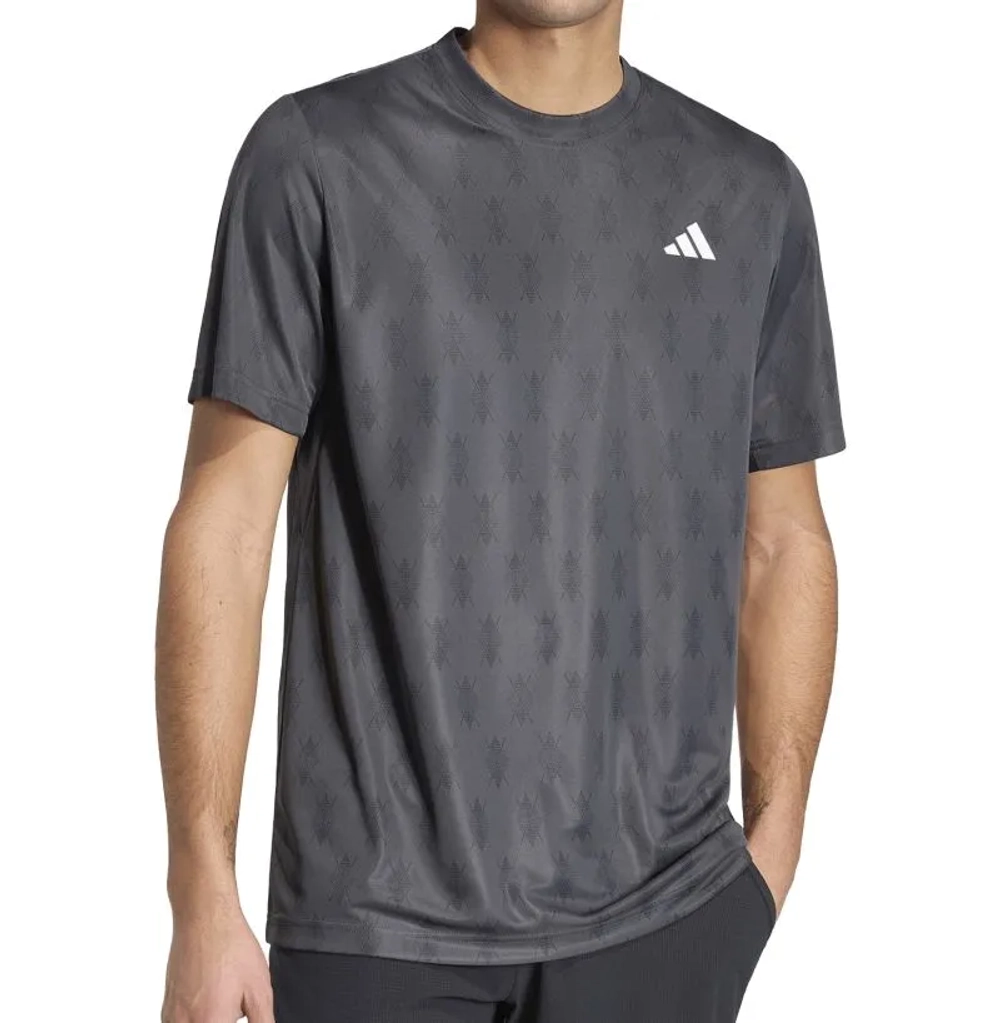Теннисная футболка Adidas Club Climacool Graphic - carbon/black