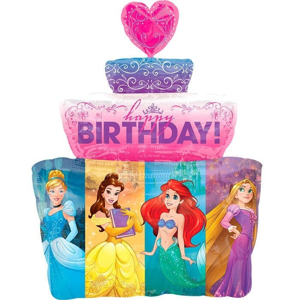 А Фигура Замок с принцессами "С Днем Рождения"