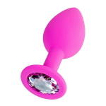 Розовая анальная втулка 7см с прозрачным кристаллом ToyFa ToDo Brilliant 357034