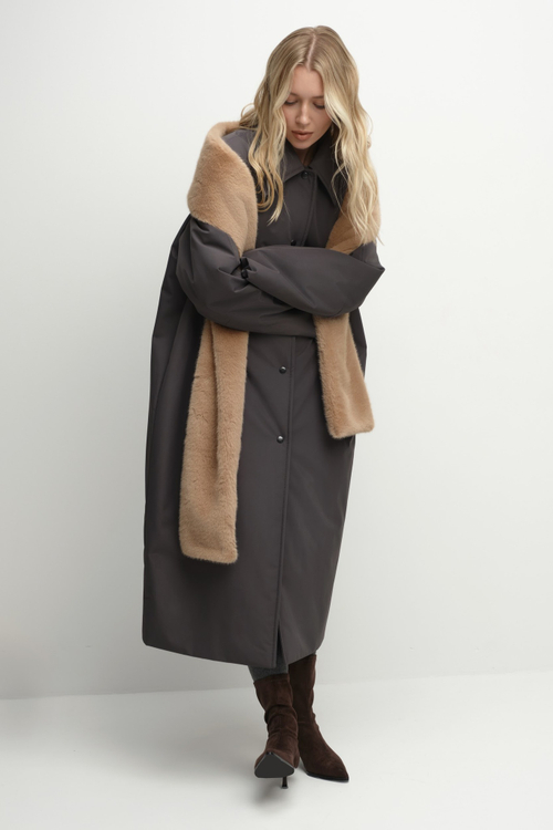 Тренч однобортный утепленный