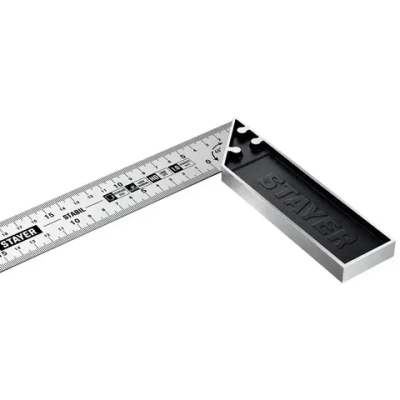 Профессиональный угольник с нержавеющим полотном, 400 мм // STAYER STABIL Professional