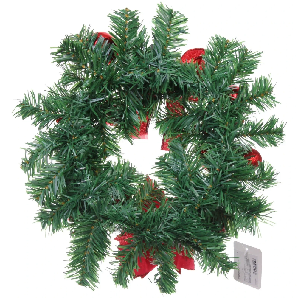 Венок хвойный «Сказочное украшение» d-30 см, ПВХ, Красный