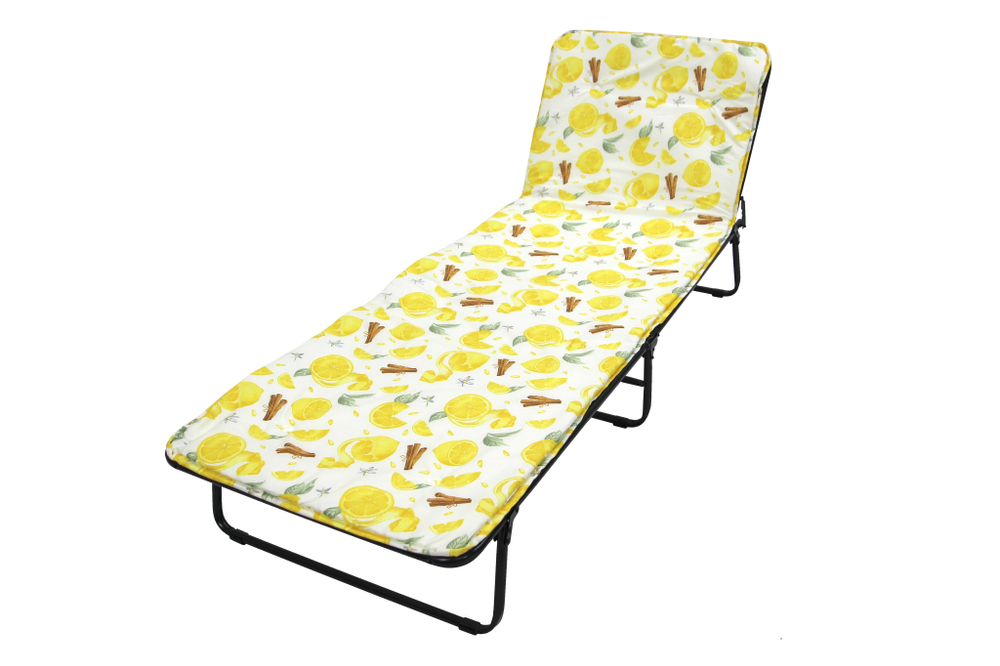 Кровать раскладная Стефания п/мягкая лист 10мм (цвет ткани разноцветный рис.лимоны (4 шт. в уп.)