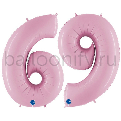 Шар ЦИФРА 6/9 Пастель Pink 40" 102 см