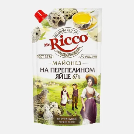 Майонез Mr. Ricco на перепелином яйце 67% 340г