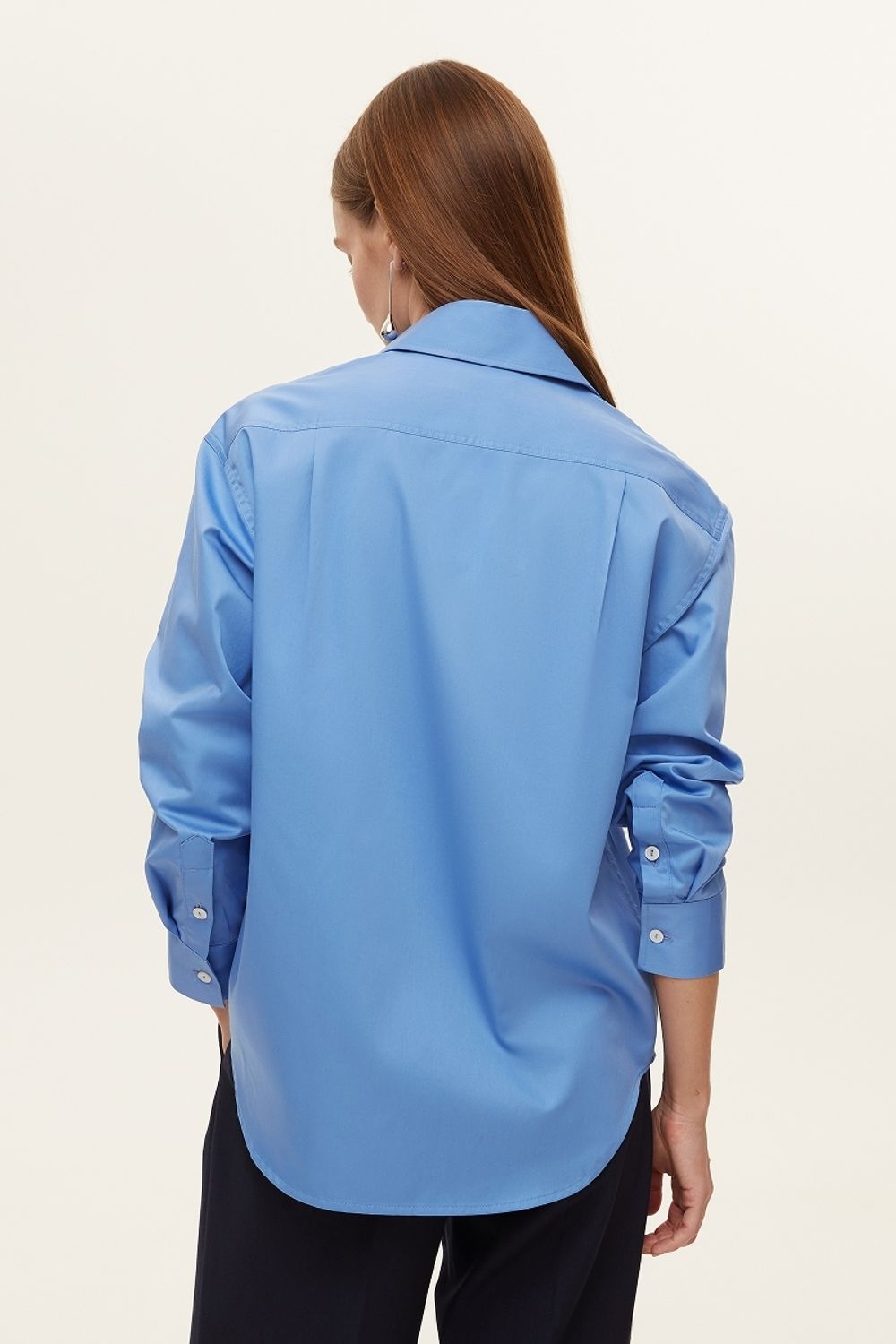 Рубашка Хельсинки васильковая хлопок