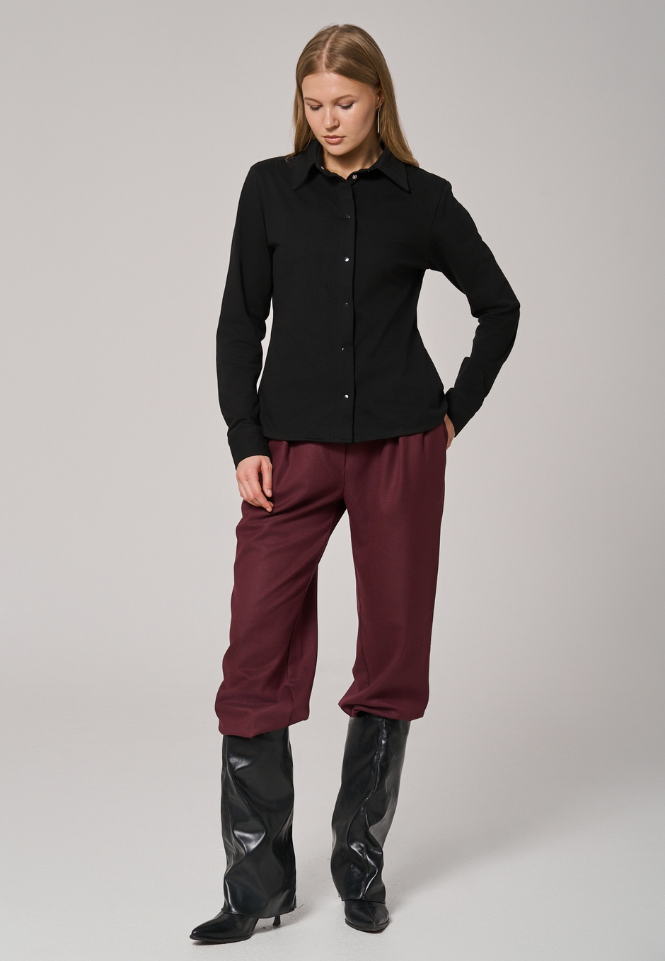 Рубашка трикотажная черная