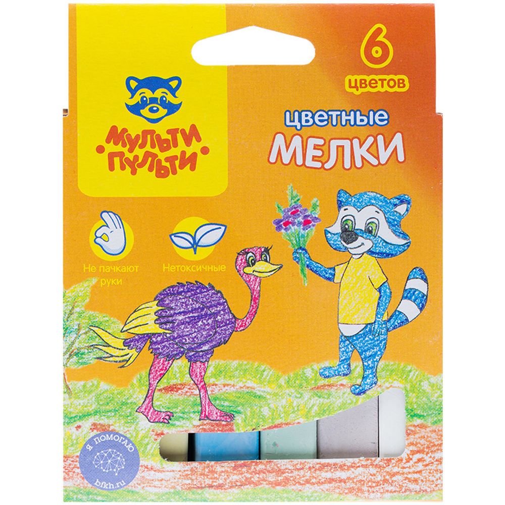 Мелки цветные 6 цвета(ов) МУЛЬТИ-ПУЛЬТИ Енот в Австралии (ЦМ_11129)
