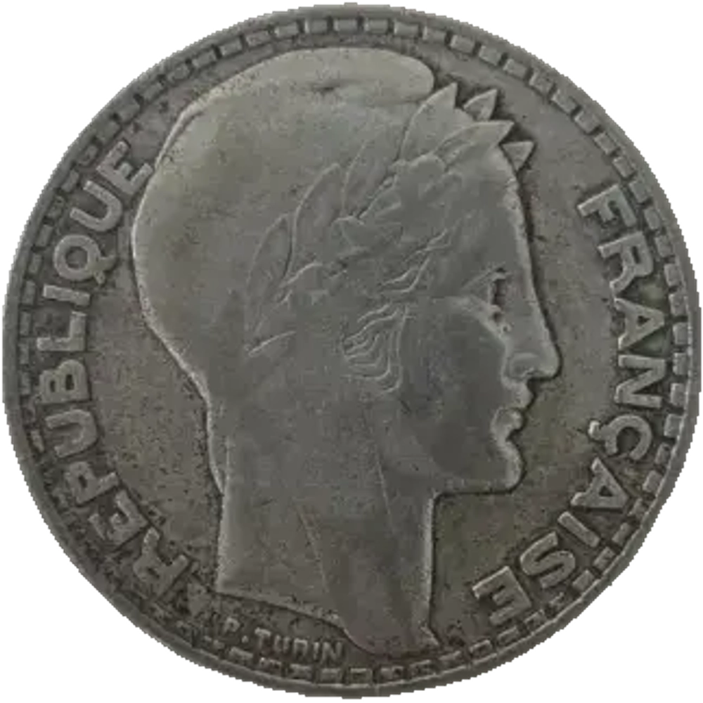 France, 20 Francs 1933 – "Turin" Series, VF