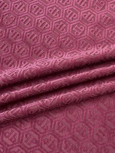 Бархат хлопок с п/а Philipp Plein розово-лиловый с фактурным лого
