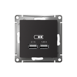 Розетка USB AtlasDesign тип A+A 5В 1х2.1А 2х1.05А механизм карбон SE ATN001033