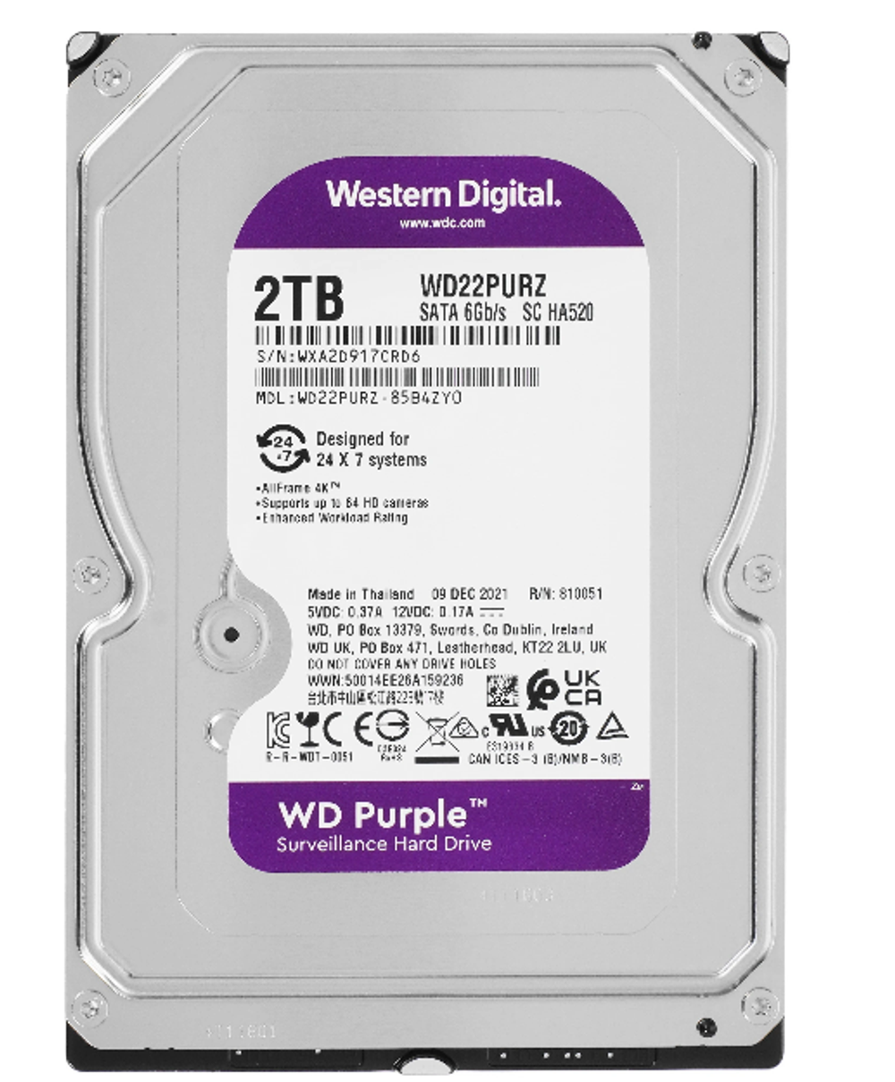 Жесткий диск Western Digital WD Purple 2 ТБ 3,5″ (WD22PURZ)