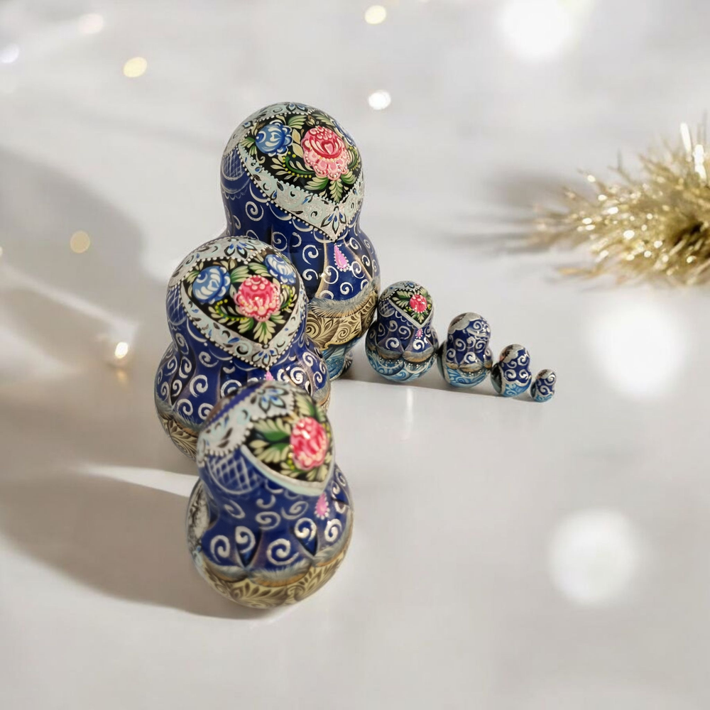 Матрешка 16см "Русская зима" 7 мест