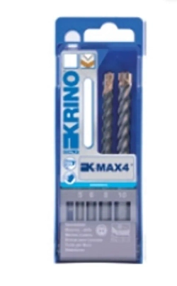 Сверла по бетону и камню 5-6-8-10мм ''MAX 4'', 4 режущие кромки, набор 4пр. Krino 3073201