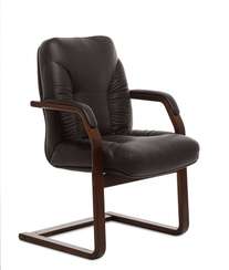 Кресло для посетителей Tango C коричневая кожа