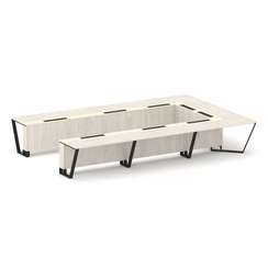 Steel Meet Стол переговорный П-образный KMK-PR.B.SP-15P Денвер Светлый/Ваниль Глянец/Металл Черный 4