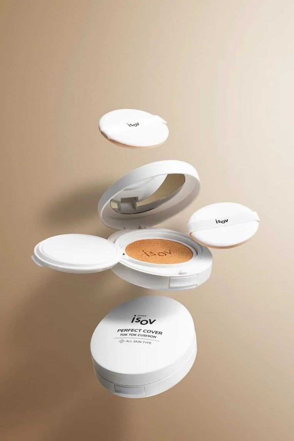 Кушон spf 50+++ со сменным блоком Perfect Cover Tok Tok Cushion /Isov Sorex White Beige 21 (15+15)