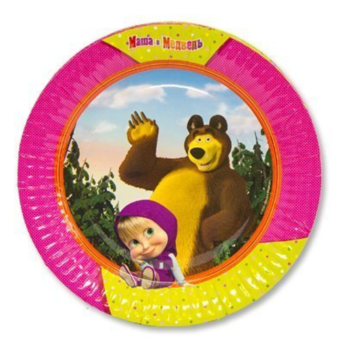 Тарелка "Маша и Медведь" 23 см, 6 шт