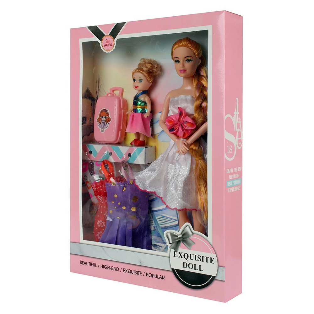 Кукла тип Модель на шарнирах с ребенком и аксессуарами, коробка 712A3