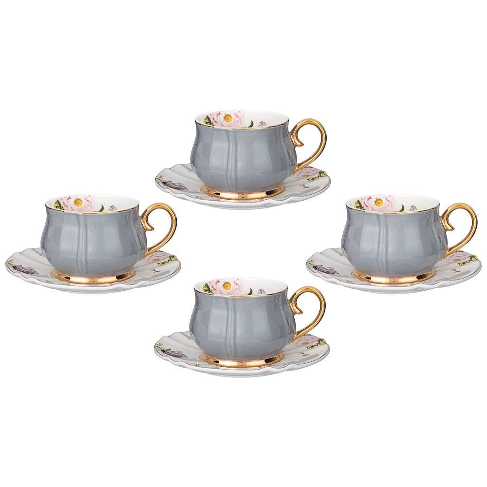 ЧАЙНЫЙ НАБОР LEFARD "ВРЕМЕНА ГОДА" НА 4 ПЕР. 8 ПР. 200 МЛ СЕРЫЙ (КОР=8НАБ.)