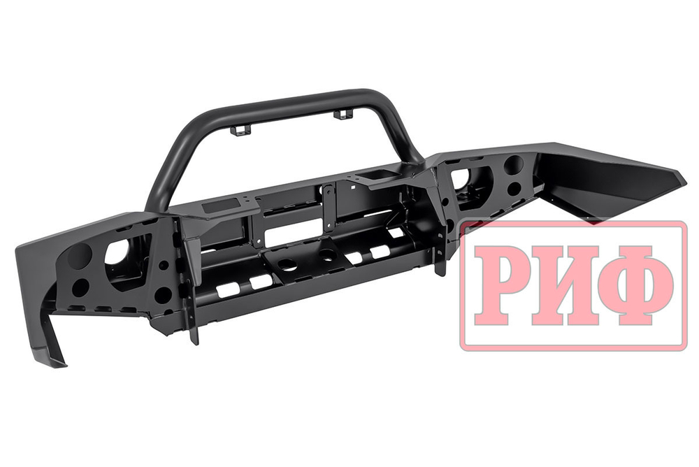 Бампер силовой передний Toyota Land Cruiser Prado 120 c доп. фарами, центральной дугой, защитой бачка омывателя РИФ