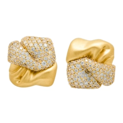 Серьги с Белыми и Шампань Бриллиантами, E0132-4/4