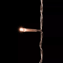 Светодиодный занавес 2*2 м., 400 экстра теплых белых LED ламп, мерцание, облегченный, прозрачный провод ПВХ, LTC (PCL400NOTBLW-10-2EWW)