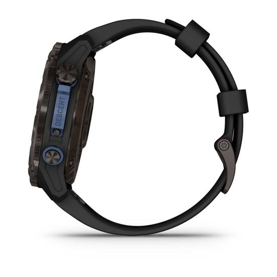 Умные часы Garmin Descent MK3i - 43 мм Титан Carbon Grey DLC с черным силиконовым ремешком