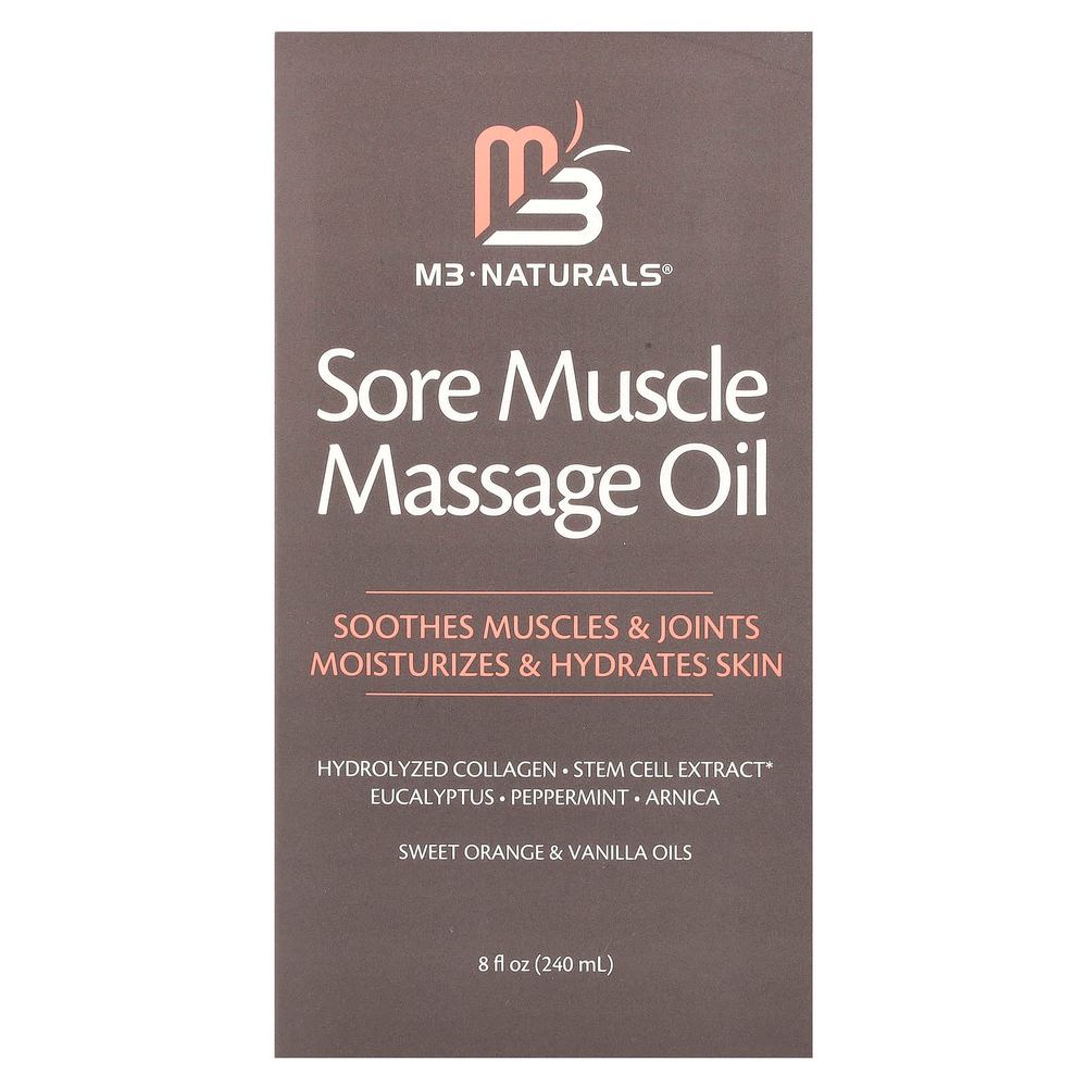 M3, Масло для массажа при боли в мышцах, сладкий апельсин и ваниль, 240 мл (8 жидк. унц.)
