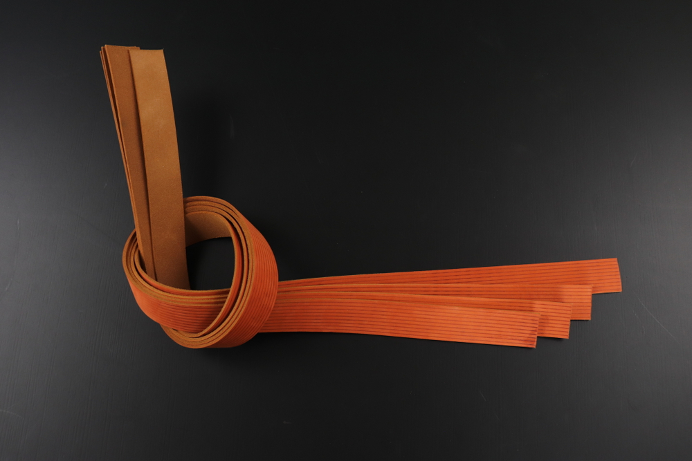 Ременная заготовка Шелк Рыжая + Плита Вельвет