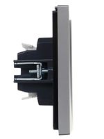 FORTE&PIANO Выключатель 2-клавишный проходной с индикацией 10А FP508 сталь IEK