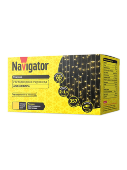 Гирлянда светодиодная 61 868 NGF-C01-357WW-8-2х1.5m-230-TR-IP44 Navigator 61868