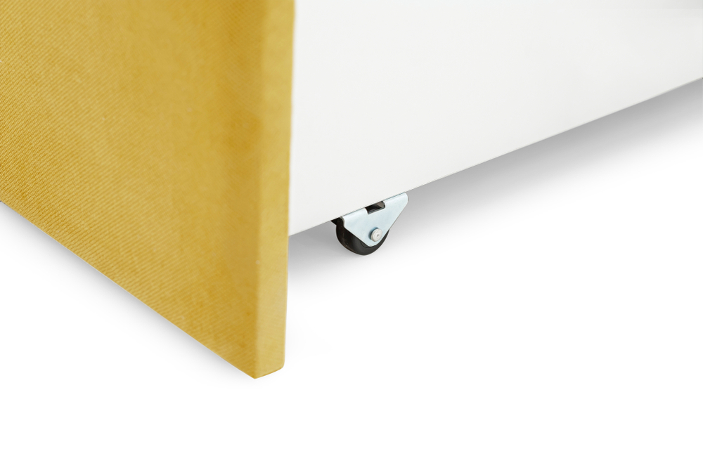 Детская мягкая кровать с ящиком Бельмарко Letmo горчичный велюр