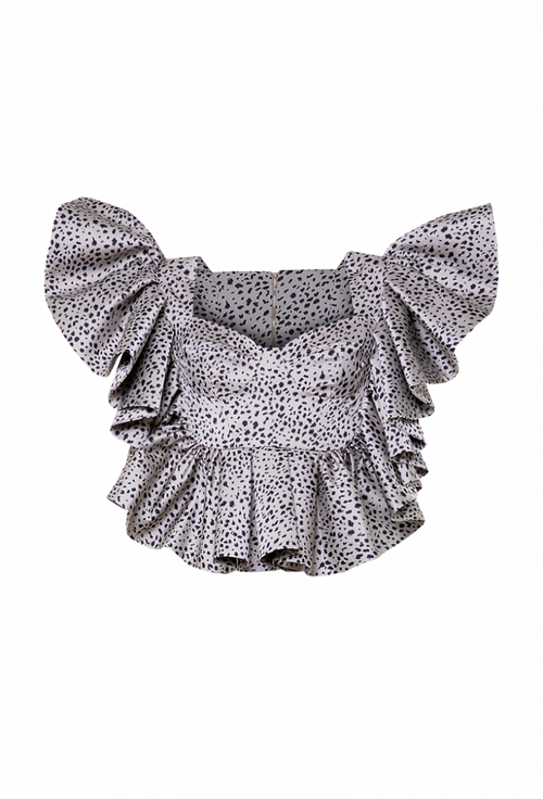 Топ серый с черным рисунком 16-02-22 SS