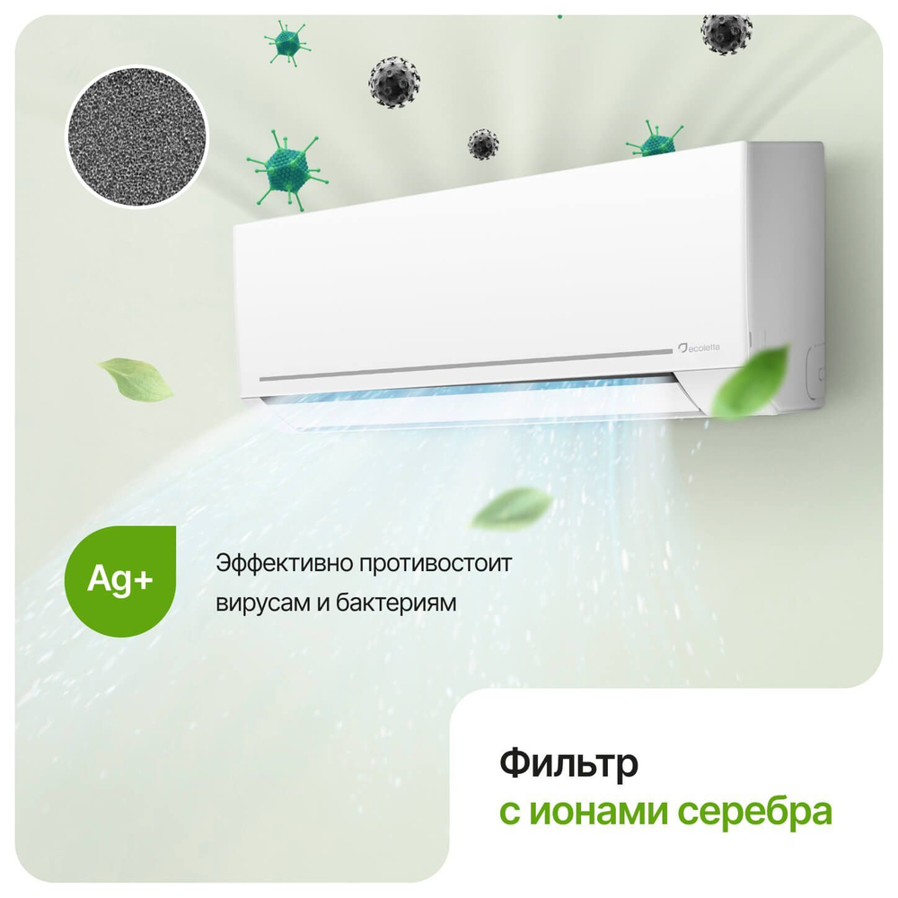 Сплит-система Ecoletta ECO24AС/LETTA24AС, для помещения до 70 кв.м