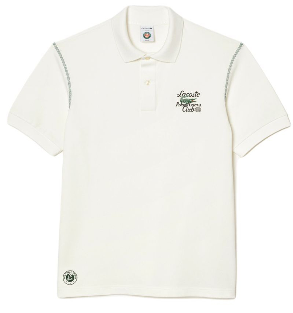 Мужское теннисное поло Lacoste Sport Roland Garros Edition Pique Polo Shirt - white