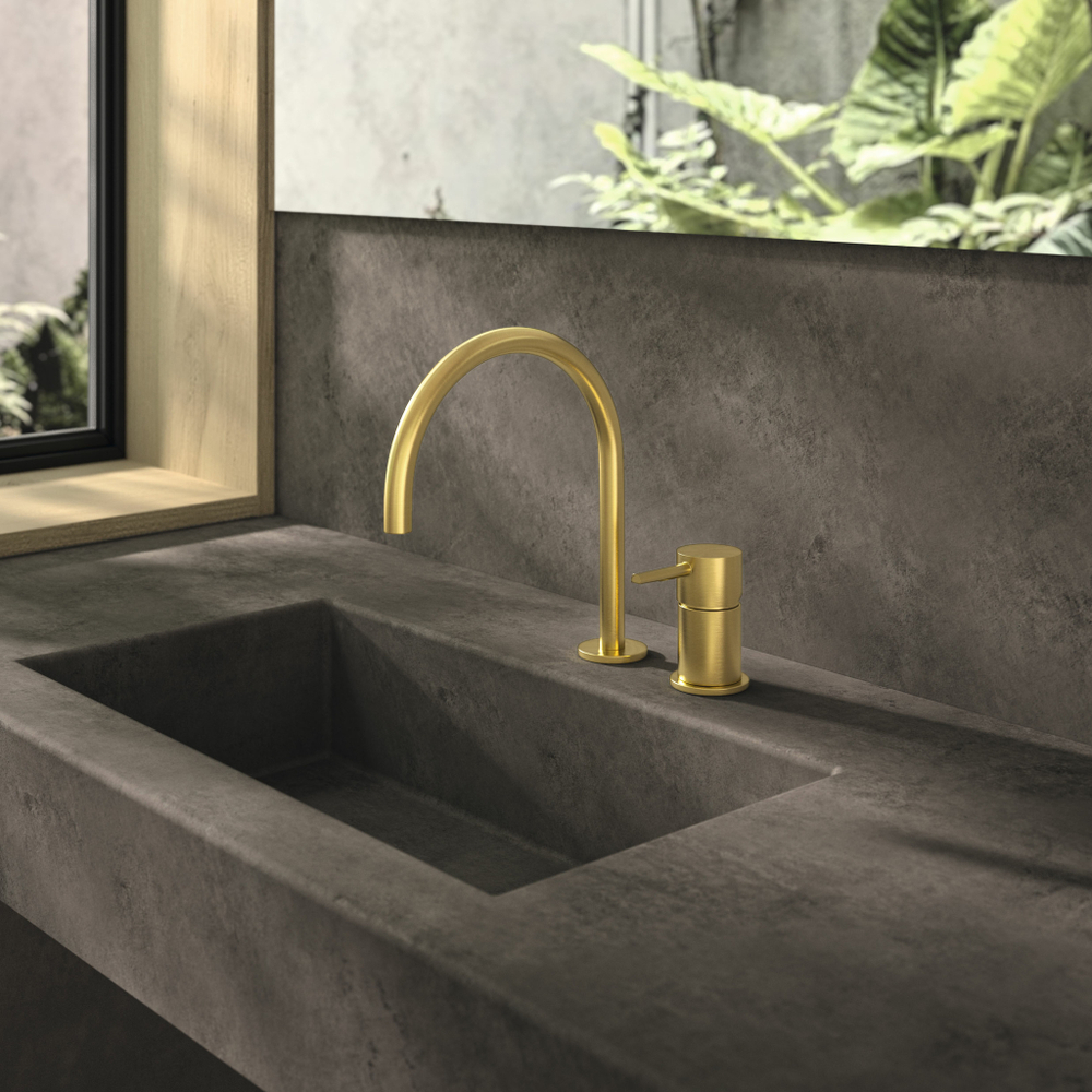 Встраиваемый в столешницусмеситель для умывальника ADAGIO 914002OC золото