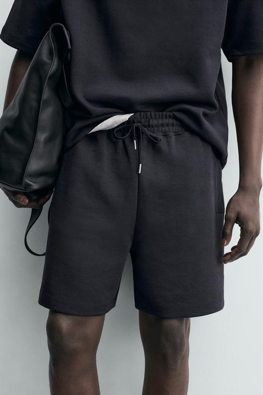 ZARA ШОРТЫ-ДЖОГГЕРЫ RELAXED FIT INTERLOCK, ГЛУБОКИЙ СИНИЙ