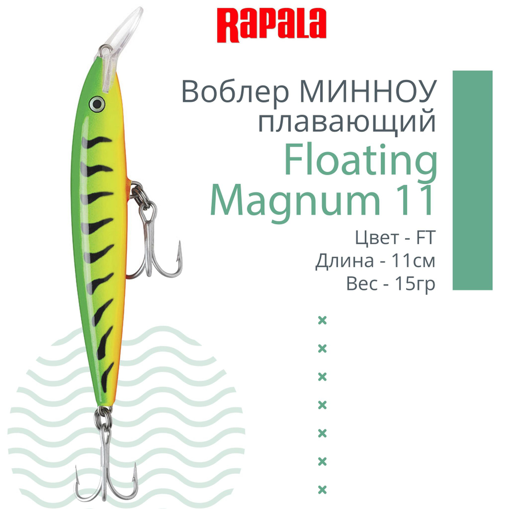 Воблер Floating Magnum 11, 11см, 15гр, цвет SH, плавающий