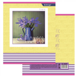 Тетрадь 36 л., А5, линия, Alingar "Яркие букеты", скрепка, второй блок 60г/м2, мелованный картон (стандарт), 4 дизайна в пленке т/у