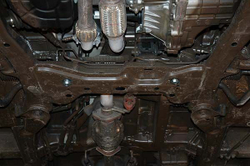 Защита картера двигателя, КПП (2 мм, сталь) для Kia Carnival 2006-2014 (V = 2.2CRDi; 2.7; 2.9CRDi) Sheriff.11.1080