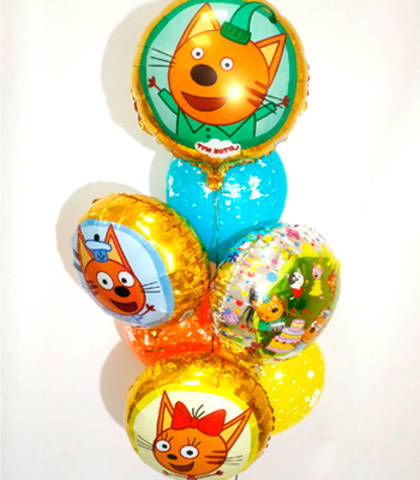 Букет из 7 шаров - Три кота