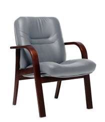 Кресло для посетителей Minister D серая кожа