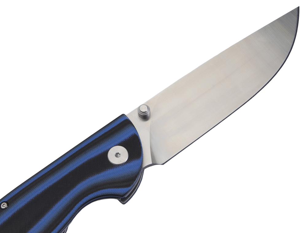 Нож складной Кузница Семина "Сибиряк" сталь AUS10 рукоять черно-синяя