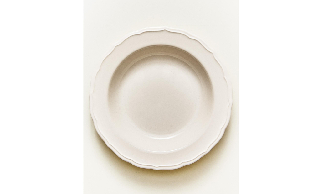 Zara Home тарелка глубокая из фаянса, цвет бежевый, 23 см