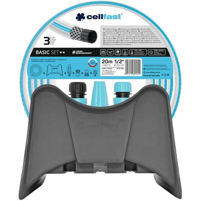 Поливочный набор BASIC 1/2" 20 м + подвеска для шланга CELLFAST