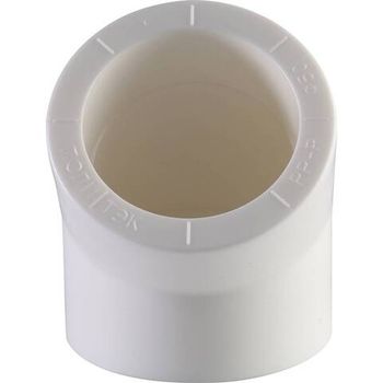 Угольник 45*  d=50 для полипропиленовых труб под сварку (цвет белый) Политэк